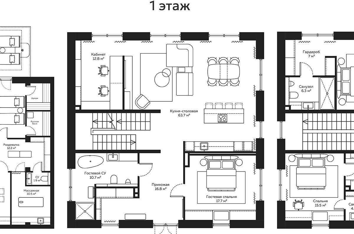 River Residences — планировка первого этажа виллы