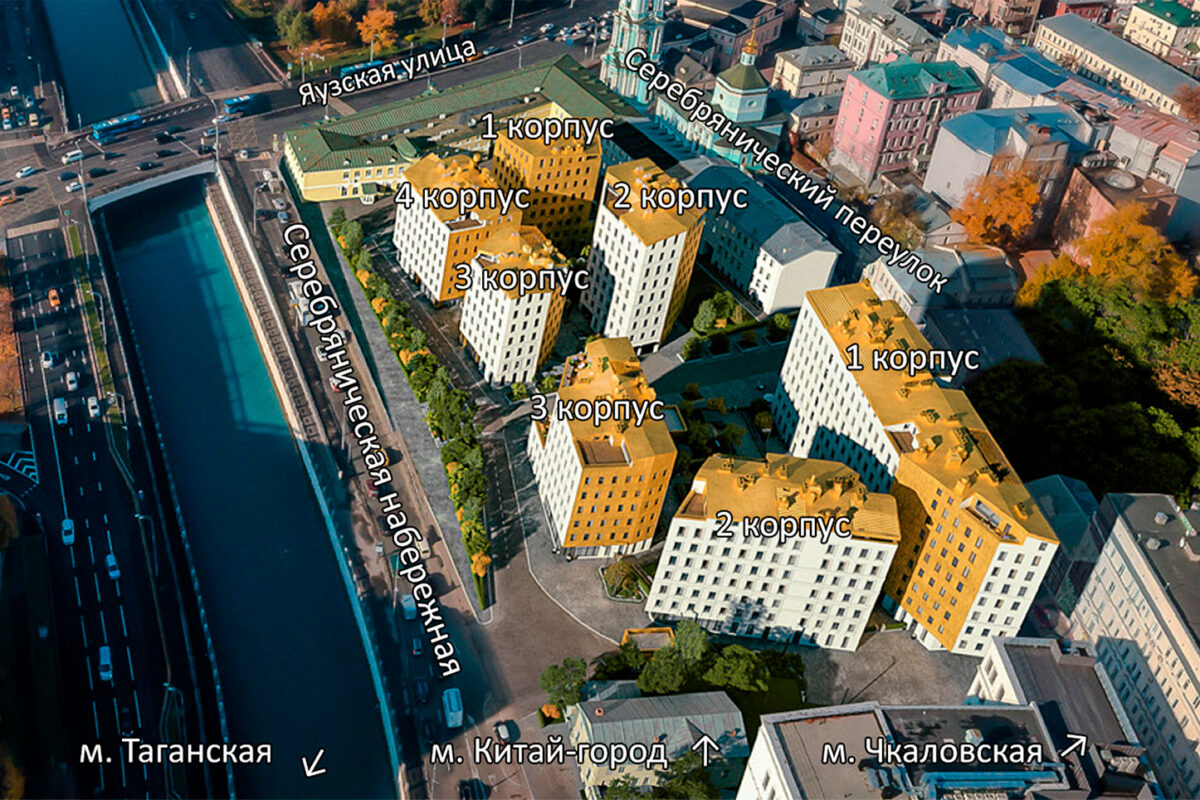 Титул на Серебрянической — схема корпусов